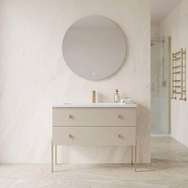 Orka Milazzo Banyo Dolabı Takımı 100 cm Beyaz Ayaklı - 1