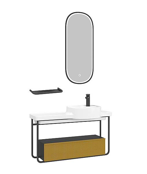 Orka Noto Banyo Dolabı Takımı 100 cm Sarı - 2