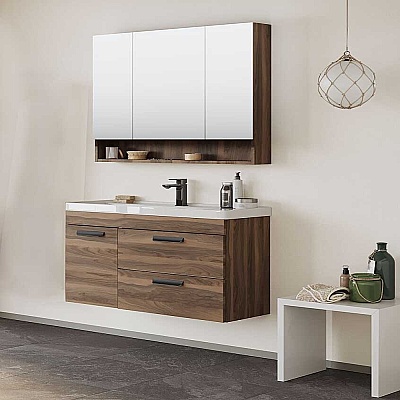 Orka Nova Banyo Dolabı Takımı 100 cm Ceviz - ORKA BANYO