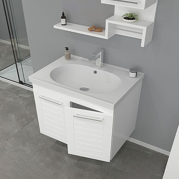 Orka Perge Banyo Dolabı Takımı 65 cm Beyaz - 2