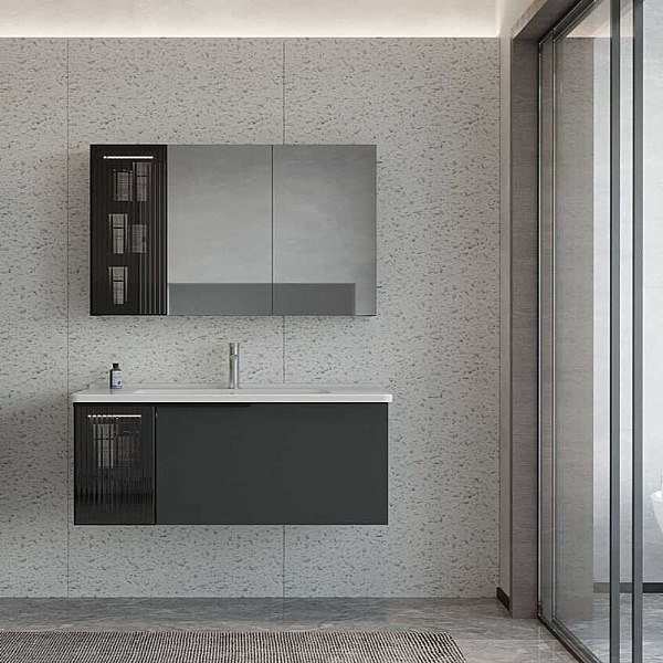 Orka Pure Banyo Dolabı Takımı 100 cm Antrasit - 1
