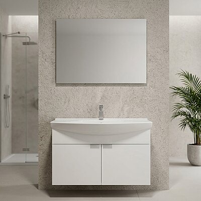 Orka Purus Asma Banyo Dolabı Takımı 100cm Beyaz - ORKA BANYO