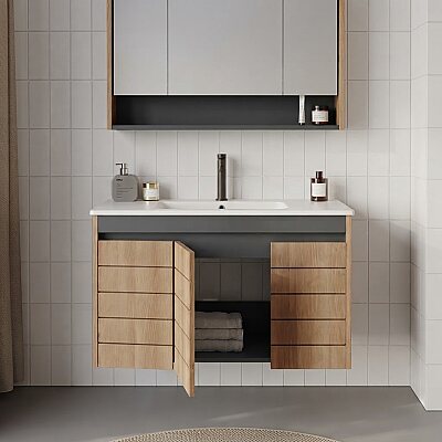 Orka Ricato Banyo Dolabı Takımı 100 cm Kiraz - 2