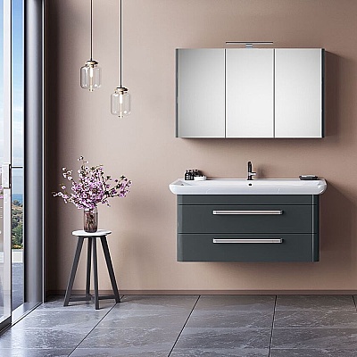 Orka Rose Banyo Dolabı Takımı 100 cm Antrasit - ORKA BANYO