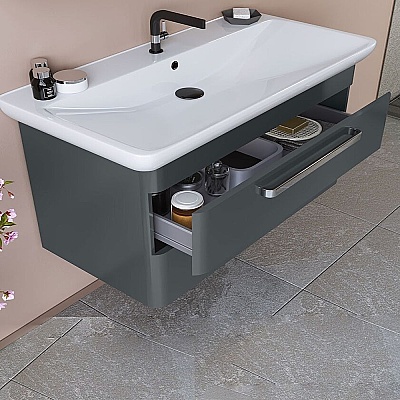 Orka Rose Banyo Dolabı Takımı 100 cm Antrasit - 2