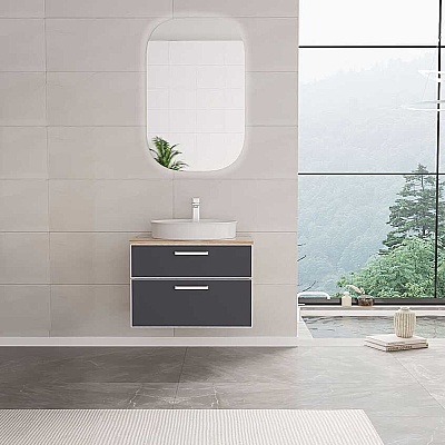 Orka Salerno Banyo Dolabı Takımı 60 cm Antrasit - ORKA BANYO
