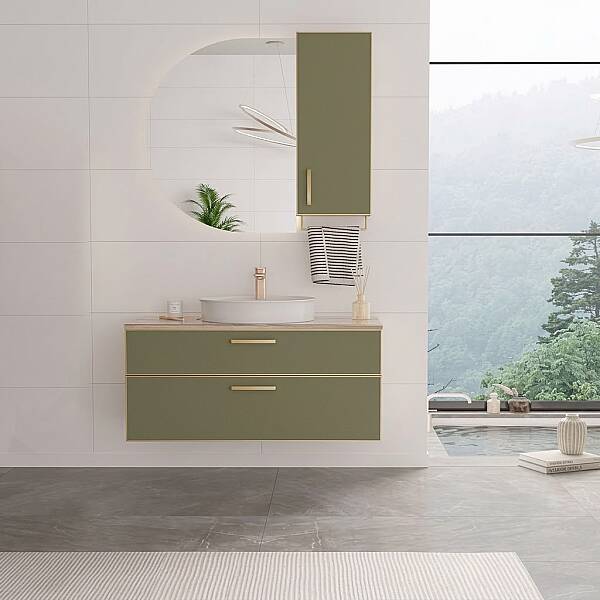 Orka Salerno Banyo Dolabı Takımı 95 cm Sardunya - 1
