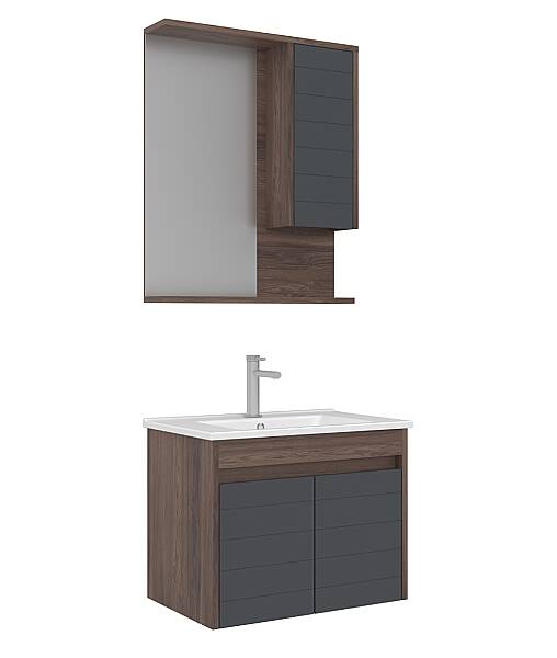 Orka Serra Banyo Dolabı Takımı 65cm Antrasit - 2