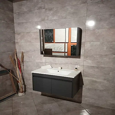 Orka Side Kapaklı Banyo Dolabı Takımı 65 cm Antrasit - ORKA BANYO