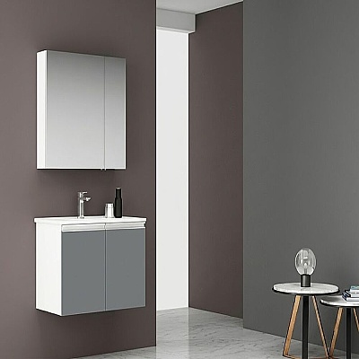 Orka Terme Banyo Dolabı Takımı 80 cm Gri - ORKA BANYO