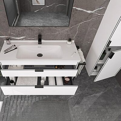 Orka Trio Banyo Dolabı Takımı 100 cm Beyaz - 2