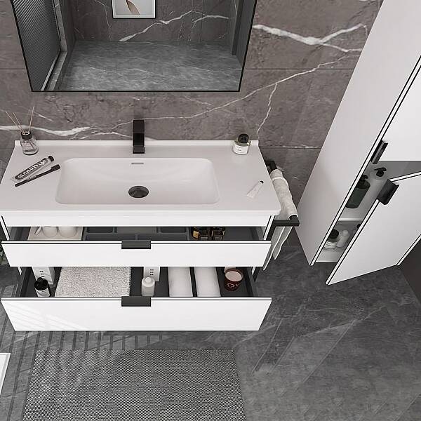 Orka Trio Banyo Dolabı Takımı 100 cm Beyaz - 2