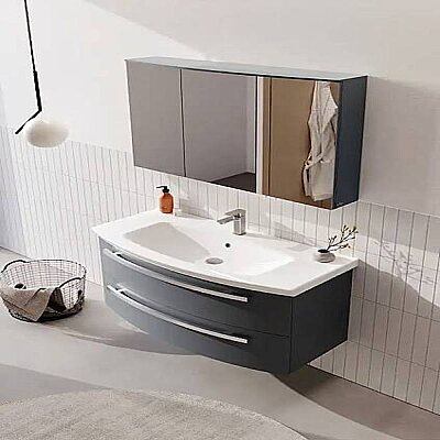 Orka Urla Banyo Dolabı Takımı 90 cm Antrasit - ORKA BANYO