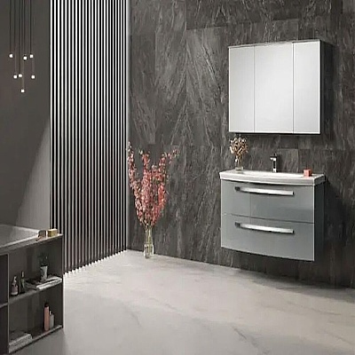 Orka Urla Banyo Dolabı Takımı 90 cm Gri - ORKA BANYO