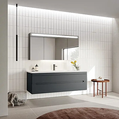 Orka Varna Banyo Dolabı Takımı 120 cm Antrasit - ORKA BANYO