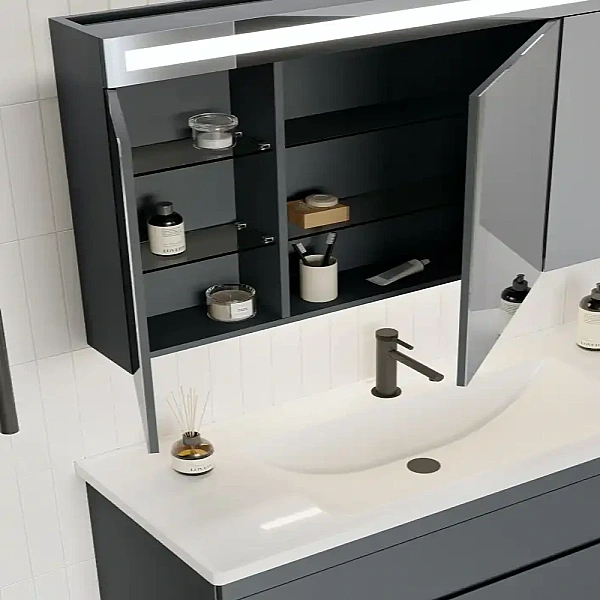 Orka Varna Banyo Dolabı Takımı 120 cm Antrasit - 3