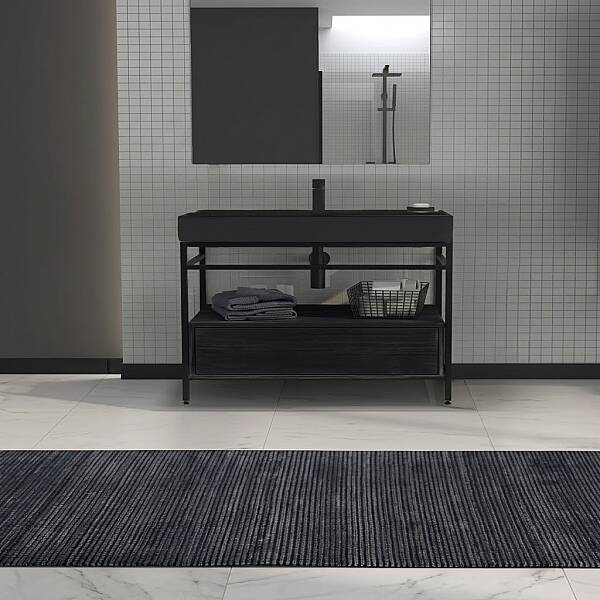 Orka Vegas Banyo Dolabı Takımı 80 cm Antrasit - Siyah Lavabo - 1