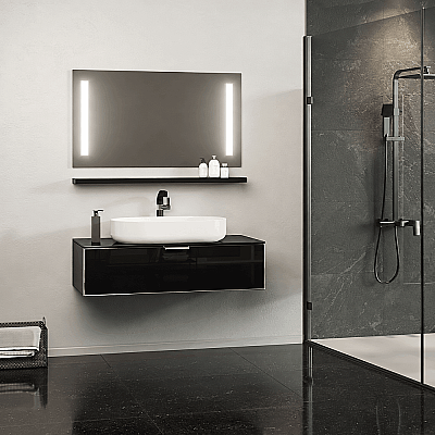 Orka Yalıköy Banyo Dolabı Takımı 90 cm Siyah - Beyaz - ORKA BANYO