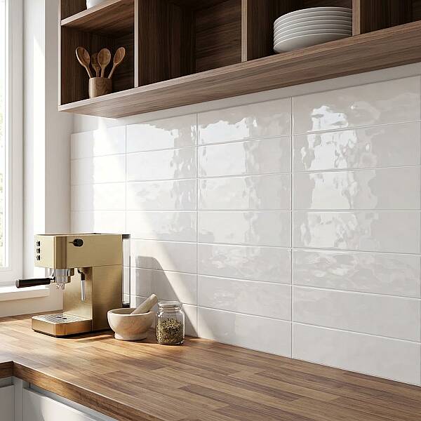 Seramiksan Bumpy Beyaz Parlak Seramik 850101 - 10x40 - 1