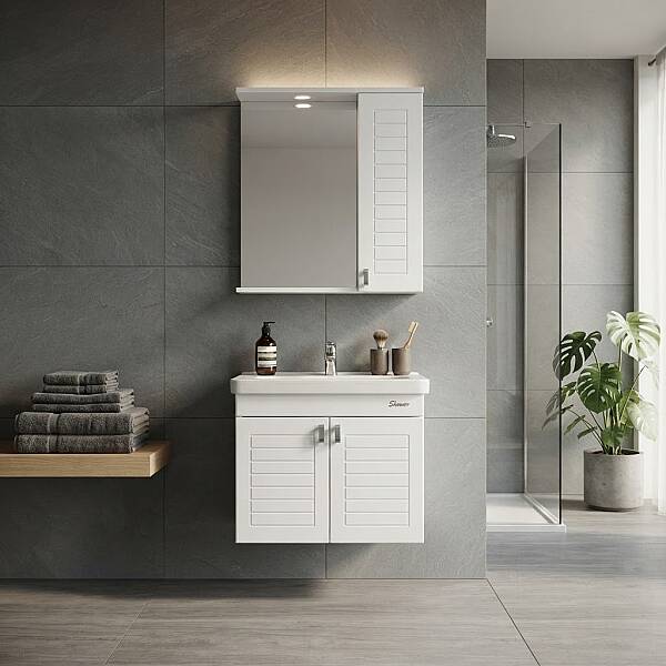Shower Alder Banyo Dolabı 65cm Beyaz - 1