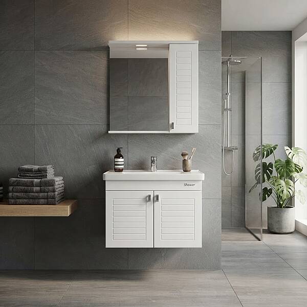 Shower Alder Banyo Dolabı 80cm Beyaz - 1