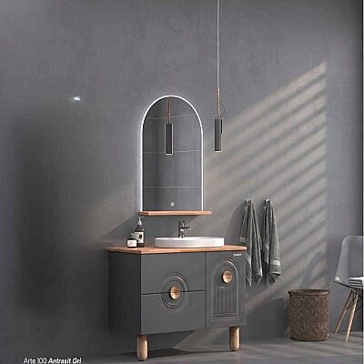 Shower Arte Banyo Dolabı 80cm Antrasit - SHOWER
