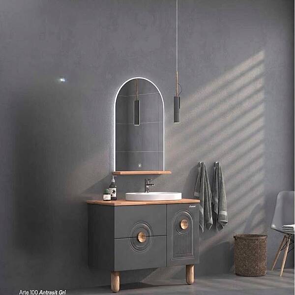 Shower Arte Banyo Dolabı 80cm Antrasit - 1