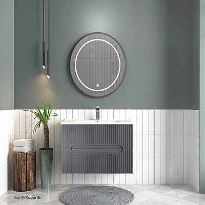 Shower Blue Banyo Dolabı 100cm Karbon Gri - SHOWER