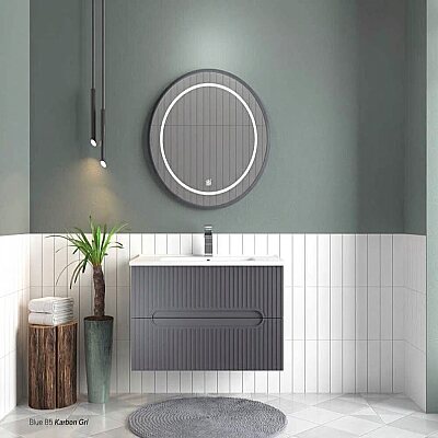Shower Blue Banyo Dolabı 65cm Karbon Gri - SHOWER