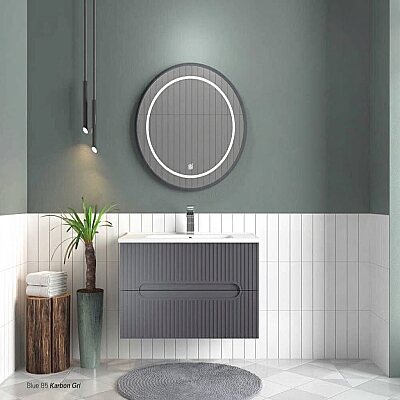 Shower Blue Banyo Dolabı 85cm Karbon Gri - SHOWER