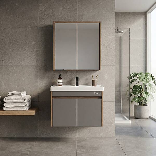 Shower Cool Banyo Dolabı 100cm Hazar-Antrasit Gri - 1
