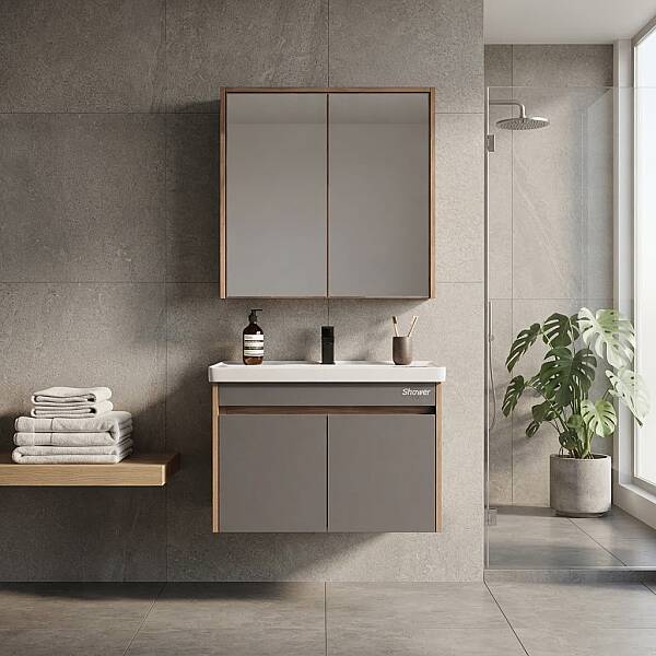 Shower Cool Banyo Dolabı 60cm Hazar-Antrasit Gri - 1