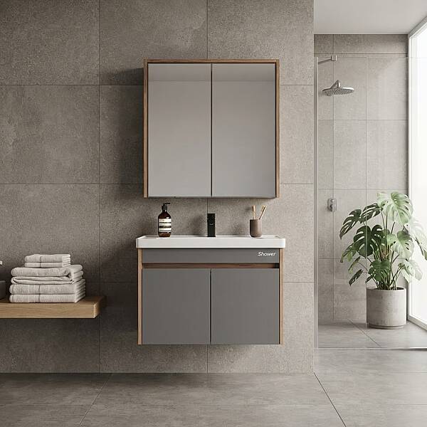 Shower Cool Banyo Dolabı 65cm Hazar-Antrasit Gri - 1