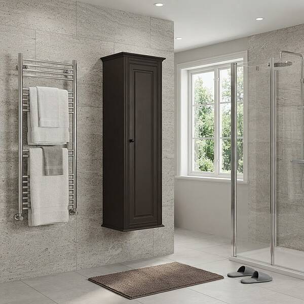 Shower Cristal Boy Dolabı 39cm Antrasit Gri - 1