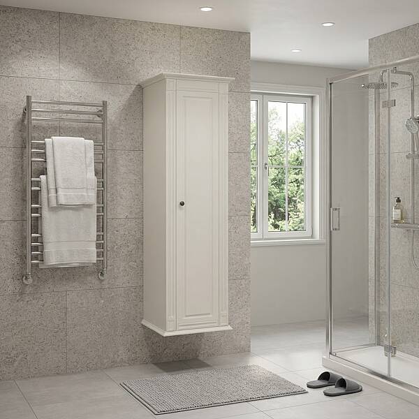 Shower Cristal Boy Dolabı 39cm Beyaz - 1