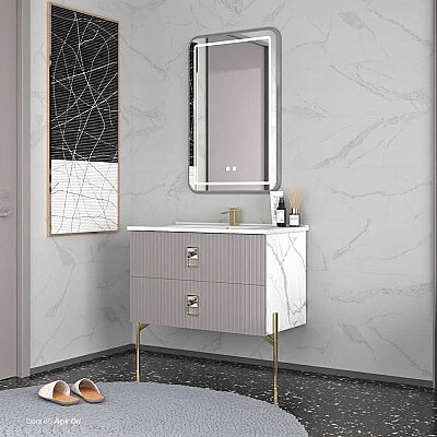 Shower Dora Banyo Dolabı 85cm Açık Gri - SHOWER