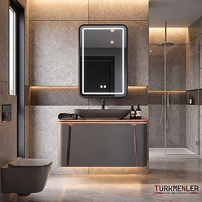 Shower Grande Banyo Dolabı 100cm Antrasit Gri