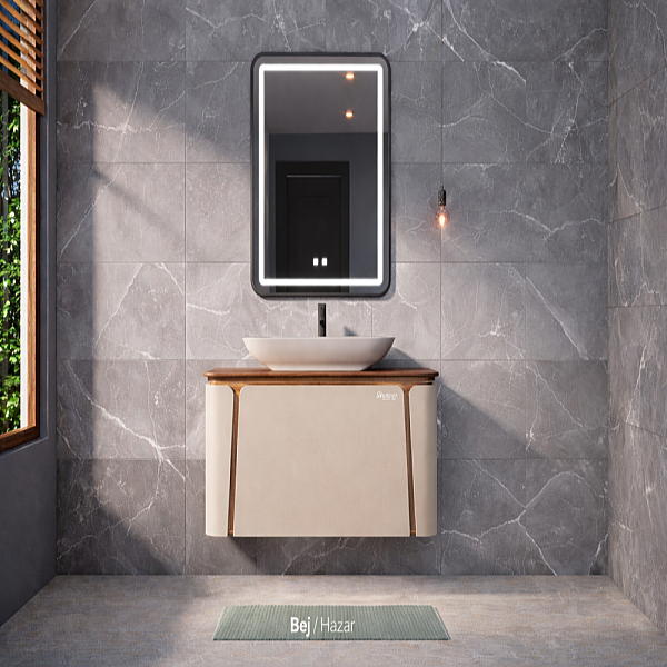 Shower Grande Banyo Dolabı 100cm Bej-Hazar - 1