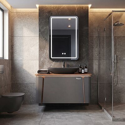 Shower Grande Banyo Dolabı 85cm Antrasit Gri - SHOWER