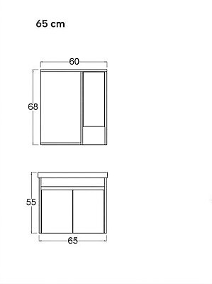 Shower Hazar Banyo Dolabı 65cm Beyaz - 2