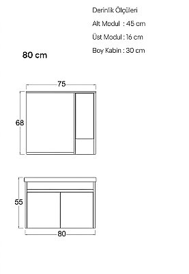 Shower Hazar Banyo Dolabı 80cm Hazar - 2