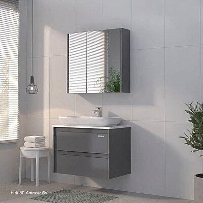 Shower Hitit Banyo Dolabı 100cm Antrasit - SHOWER