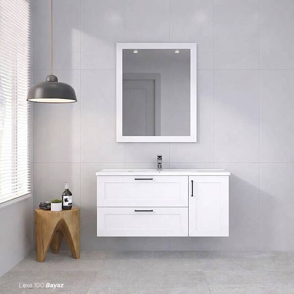 Shower Lexa Banyo Dolabı 100cm Beyaz - 1