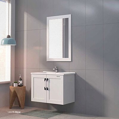 Shower Lexa Banyo Dolabı 85cm Beyaz - SHOWER