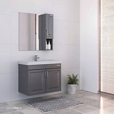 Shower Loren Banyo Dolabı 60cm Antrasit Gri - SHOWER