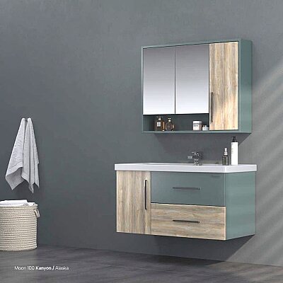 Shower Moon Banyo Dolabı 100cm Kanyon-Alaska - SHOWER