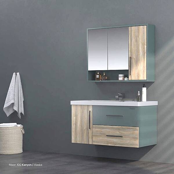 Shower Moon Banyo Dolabı 100cm Kanyon-Alaska - 1
