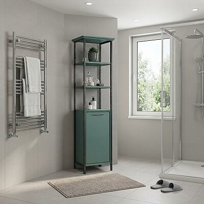Shower Ordin Boy Dolabı 38cm Petrol Mavi - SHOWER