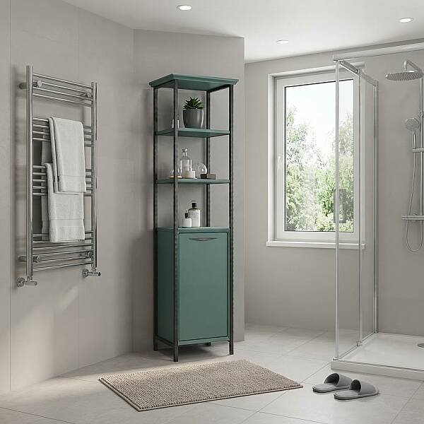 Shower Ordin Boy Dolabı 38cm Petrol Mavi - 1