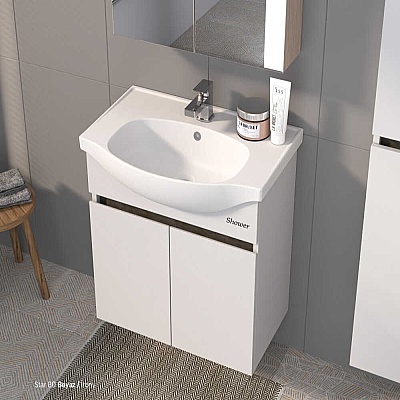 Shower Star Banyo Dolabı 65cm Beyaz-İrony - SHOWER